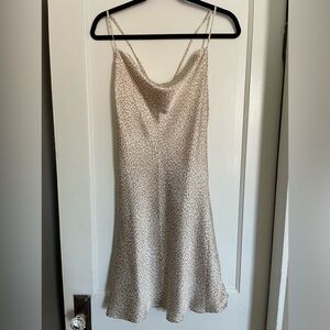 NWT Abercrombie slip mini dress. Cowl neck animal print